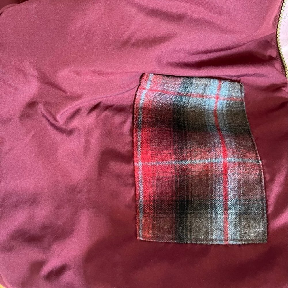 Pendleton Fuzzy Full Zip Jacket Size Large Maroon - image 5